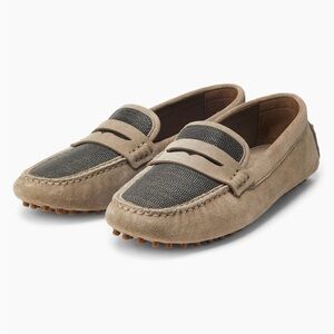 Brunello Cucinelli Tan and Black Loafers